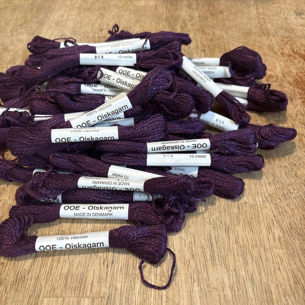 OOE Oiskagarn Soft Viscose Crewel/Needlepoint Purple 958 Lot 59 Pieces